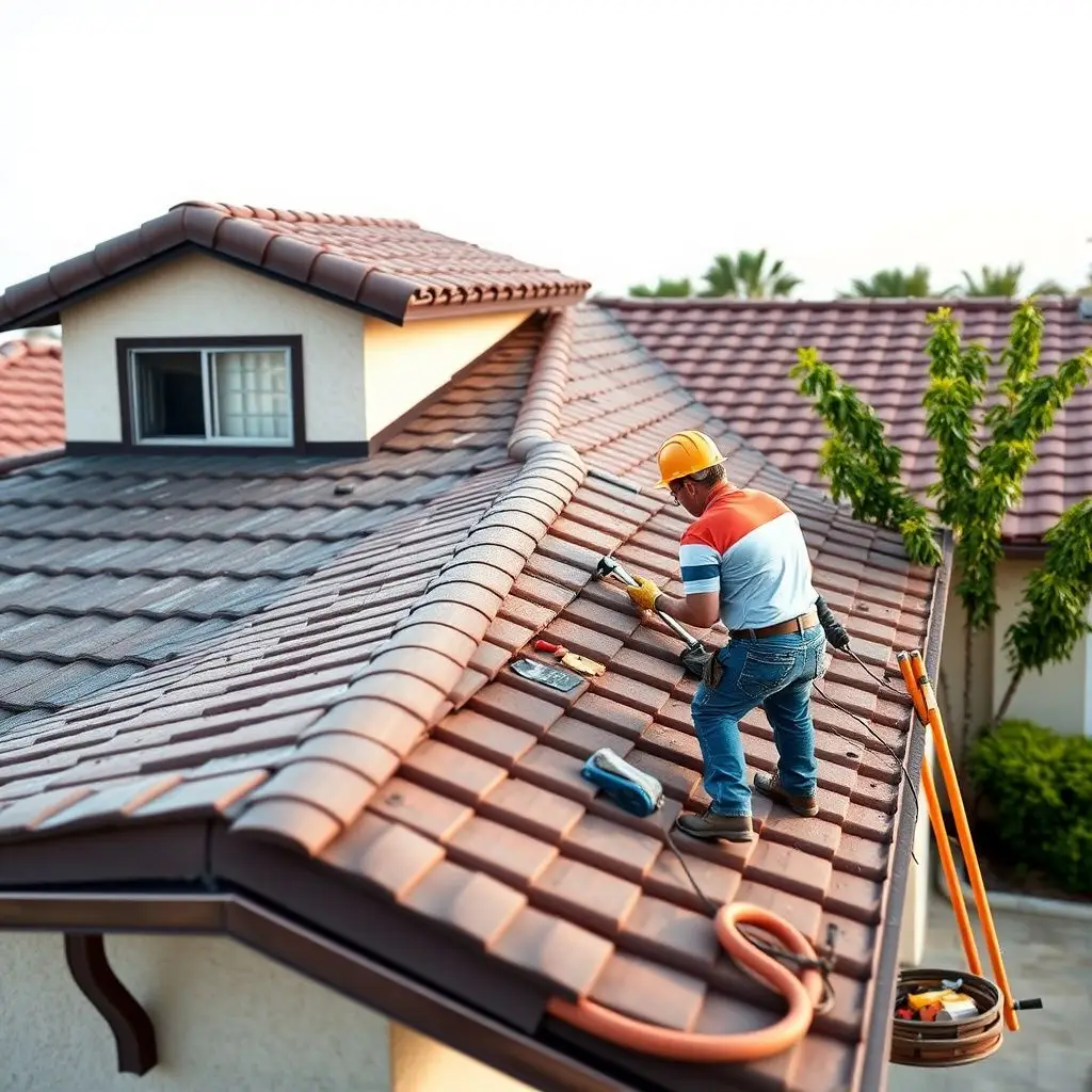 A professional roofing crew installing architectural shingles on a classic Medford home under a warm Rogue Valley sky.